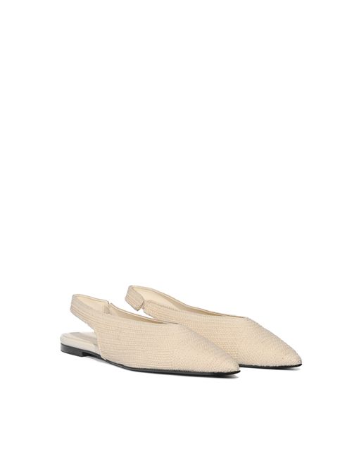 Slingback Zafira in cotone cerato crochet e nappa Liviana Conti | A6SC19A17-0